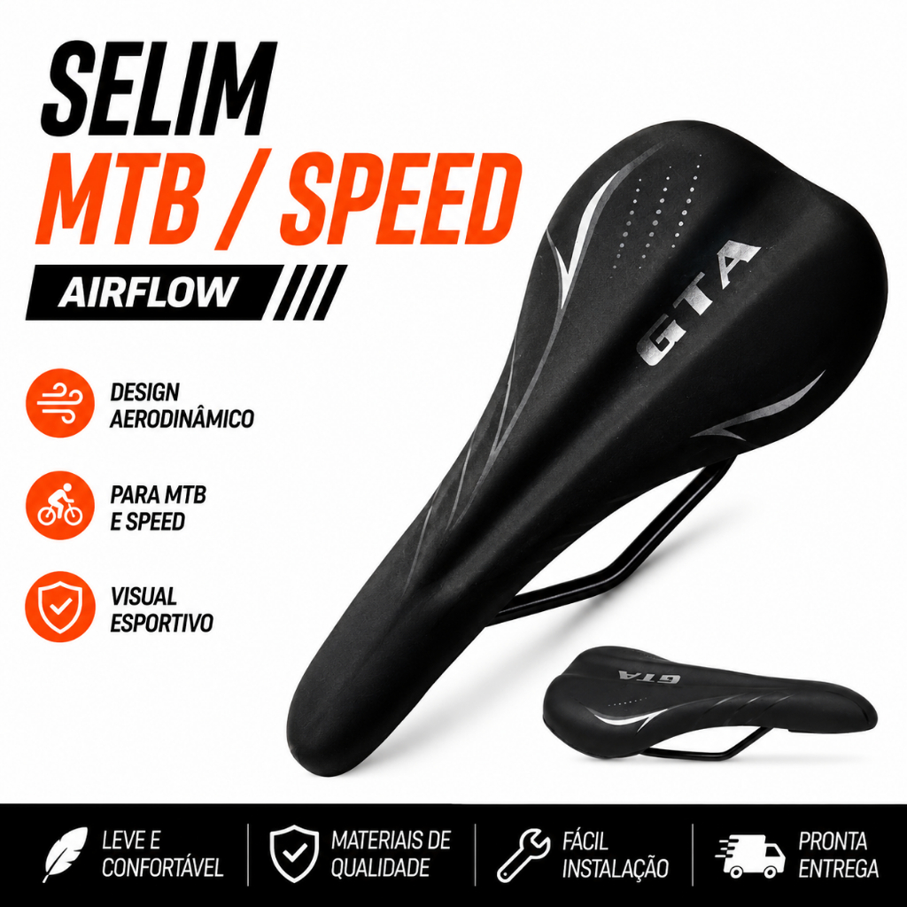 Selim de Bicicleta MTB Speed AirFlow Sela Banco Bicicleta Esportivo Bike