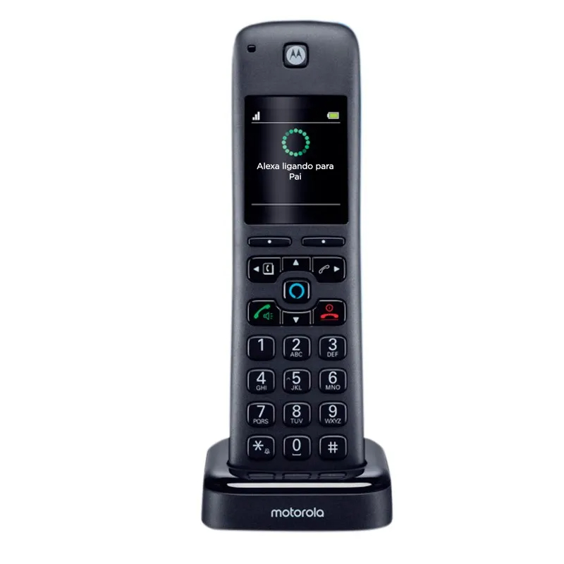 Telefone Sem Fio Motorola AXH01 com Alexa Integrada Preto