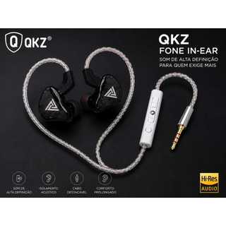 Fone QKZ ,fone in ear, fone game , fone com microfone, fone hi res, fone cabo destacavel , fone grave, fone pra celular