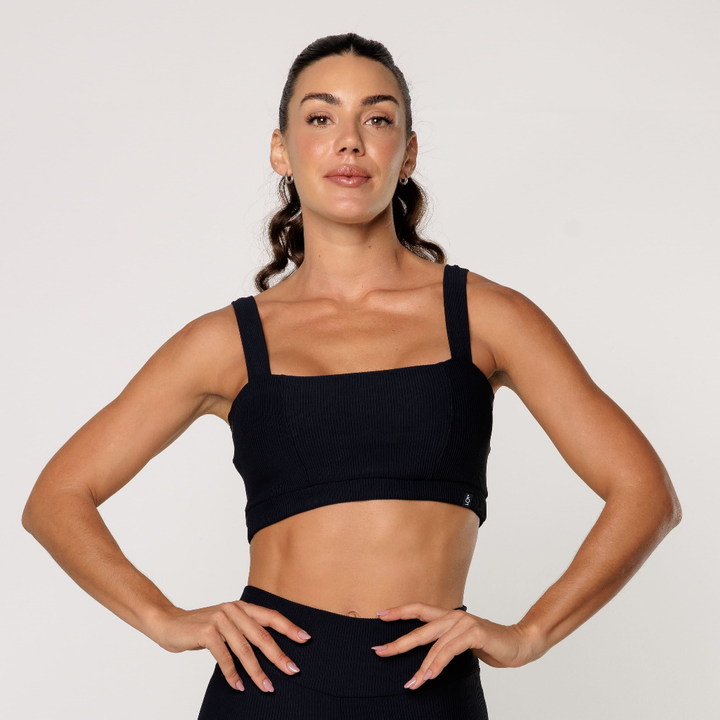 Top Fitness Academia Feminino Decote Quadrado Texturizada Top Academia Elevate