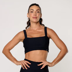 Top Fitness Academia Feminino Decote Quadrado Texturizada Top Academia Elevate