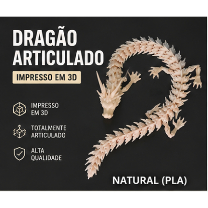 Dragão Oriental Articulado Impressão 3D Premium