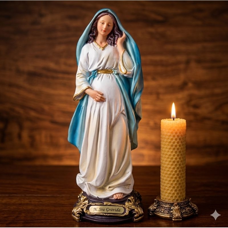 Nossa Senhora Grávida Imagem  em resina importada