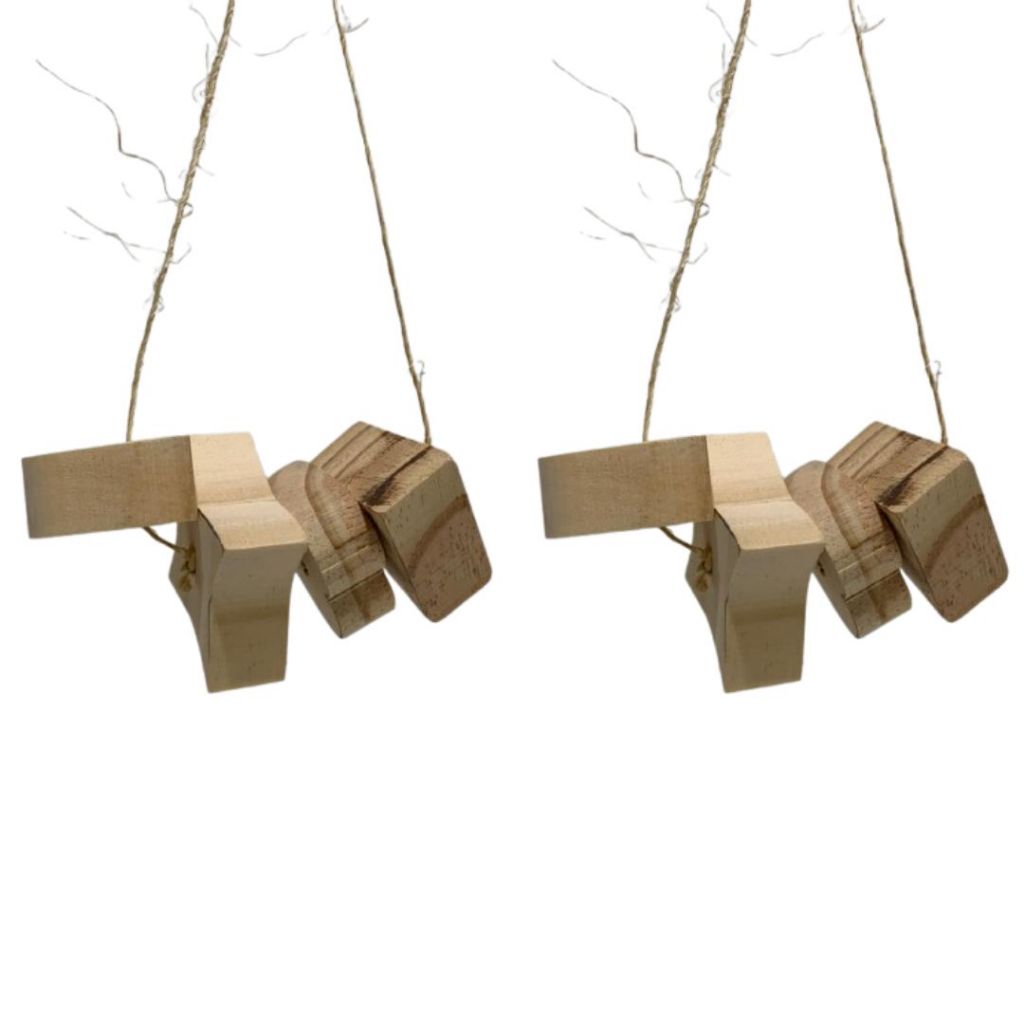 Bolacha Para Roedores C/4 Acessórios de Madeira Pinus Corda de Sisal P/ Coelhos Hamsters e Outros