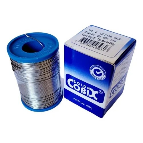 Solda estanho 0.5mm c/fluxo RA(T2) rolo 250g Cobix