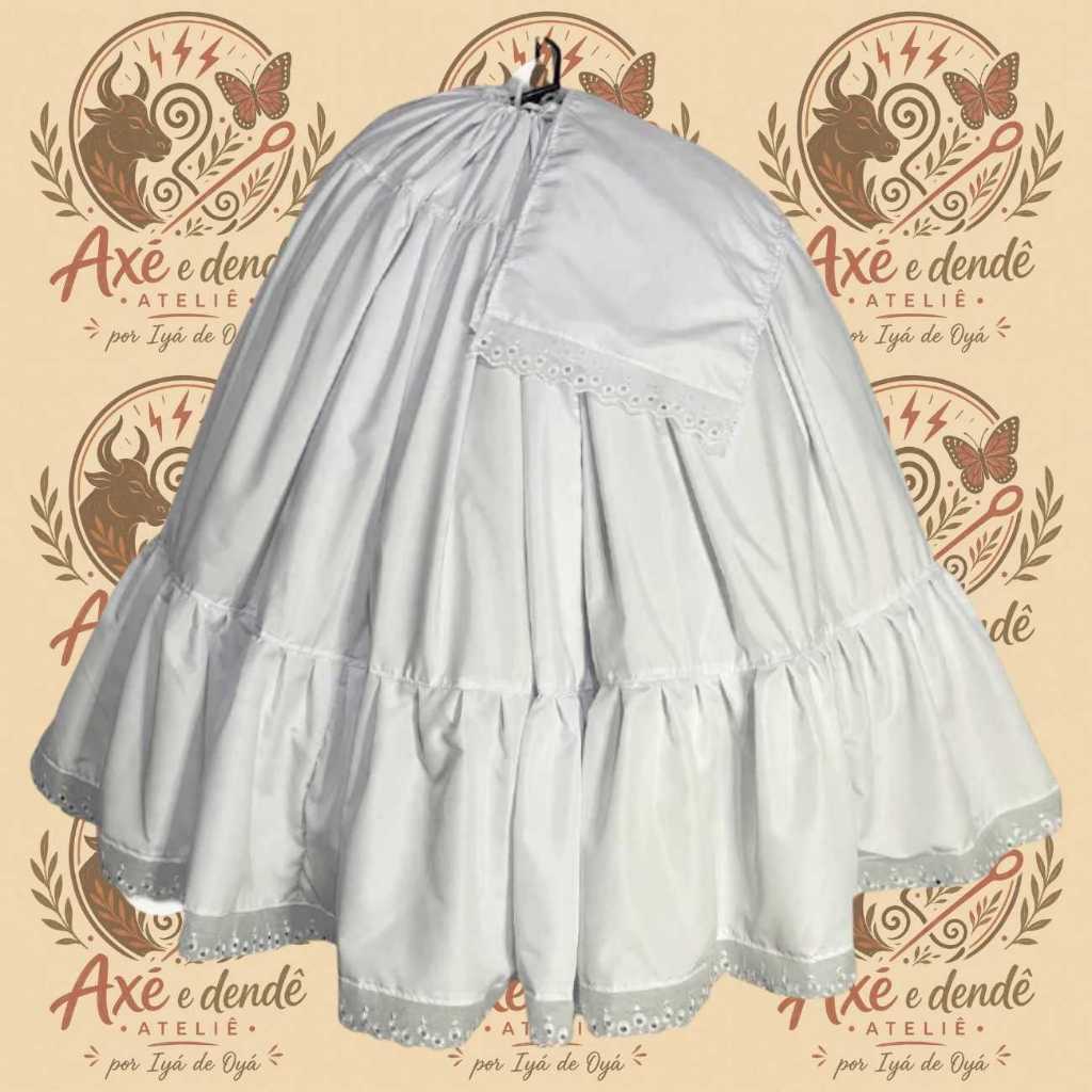 Baiana 2 Peças Em Algodão Com Acabamentos Em Bordado Inglês | Umbanda Candomblé Roupa de Santo