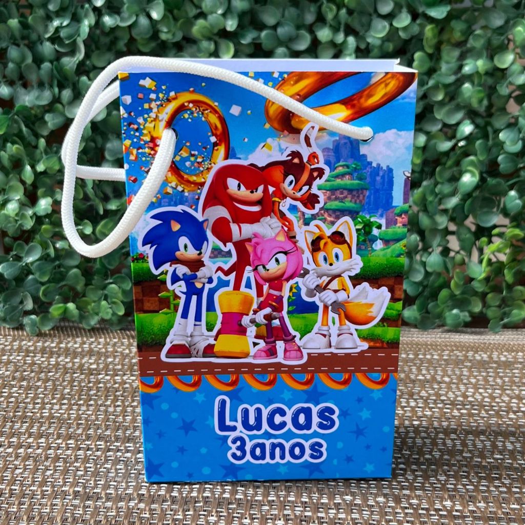 Sacolinha surpresa personalizada Sonic lembrancinha de aniversario das Sonic mimos de infantil Sonic/Tamanho P