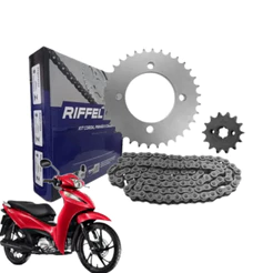 Kit Relação Tração Transmissão Biz 125 2005 à 2025 Original Riffel