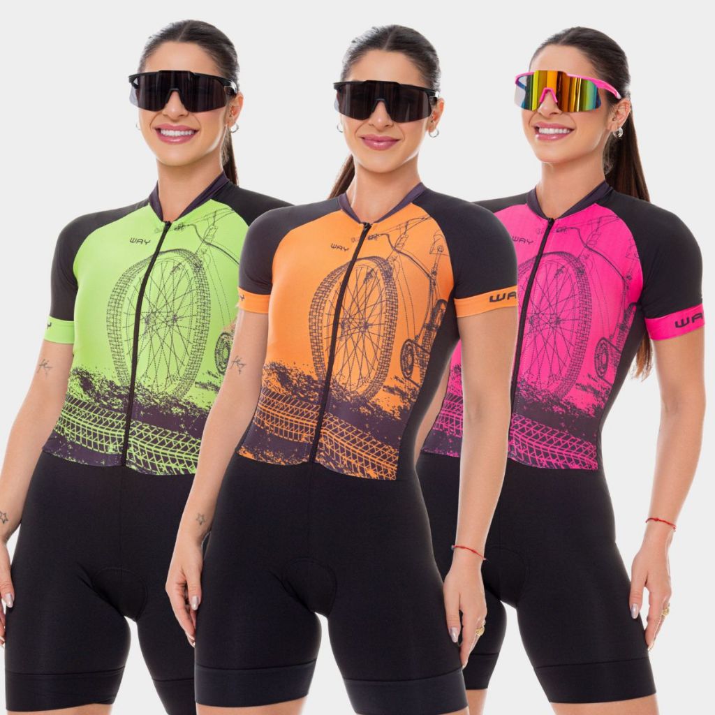 Macaquinho Ciclismo Forro Espuma Macacão Almofadado Bike Roda Roupa Pedal Mtb