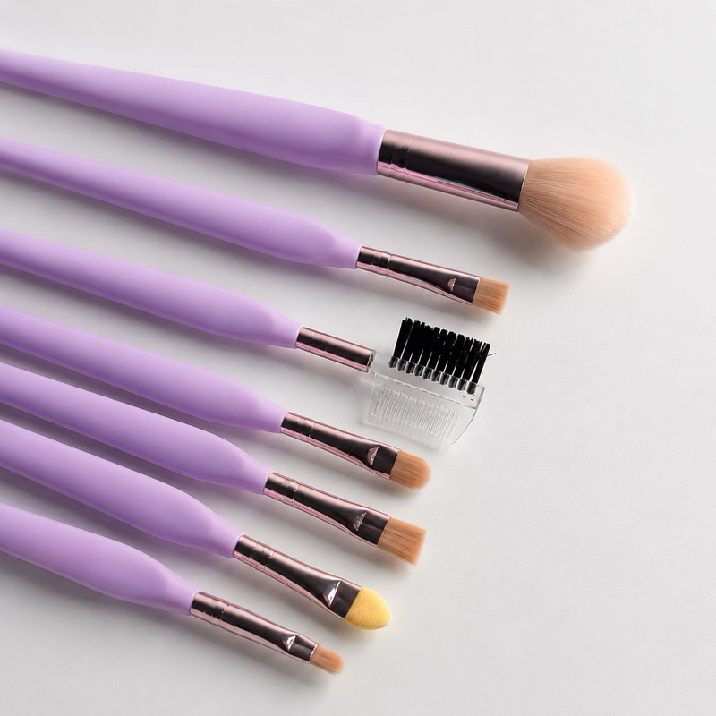 Detalhes do KIT 7 Pincéis Maquiagem Conjunto De Pincel Completo para Sombra Delineador Pó Blush
