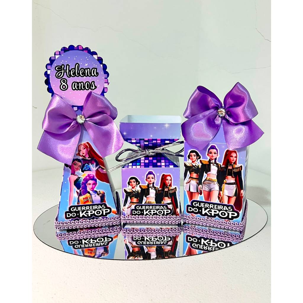 Kit Festa GUERREIRAS DO KPOP| caixinha personalizada para aniversário e decoração| pegue e monte| mimos e lembrancinhas