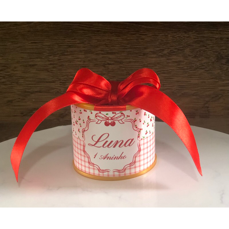 Kit Tubolatas Personalizadas Cerejinha 5x6 | Lembrancinha Personalizada | Chá de Bebê | Maternidade | Aniversário Infant