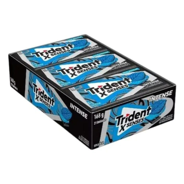 Chiclete Trident X Senses Intense Com 21 Unid Sem Açúcar