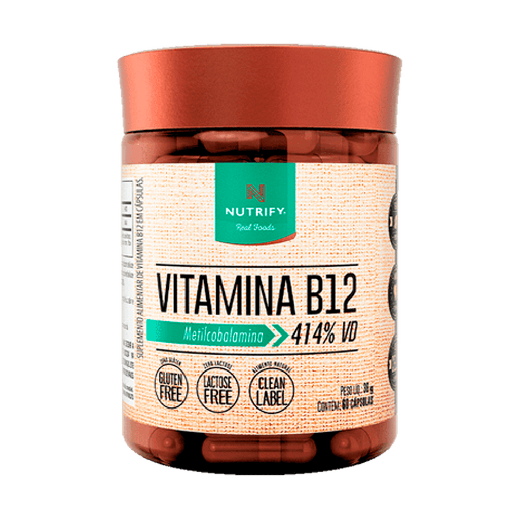 Vitamina B12 Metilcobalamina 414% 60caps Nutrify Original Vegana Zero Açúcar Glúten
