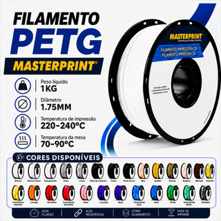 Filamento 3D Masterprint PETG Cores 1kg 1,75mm
