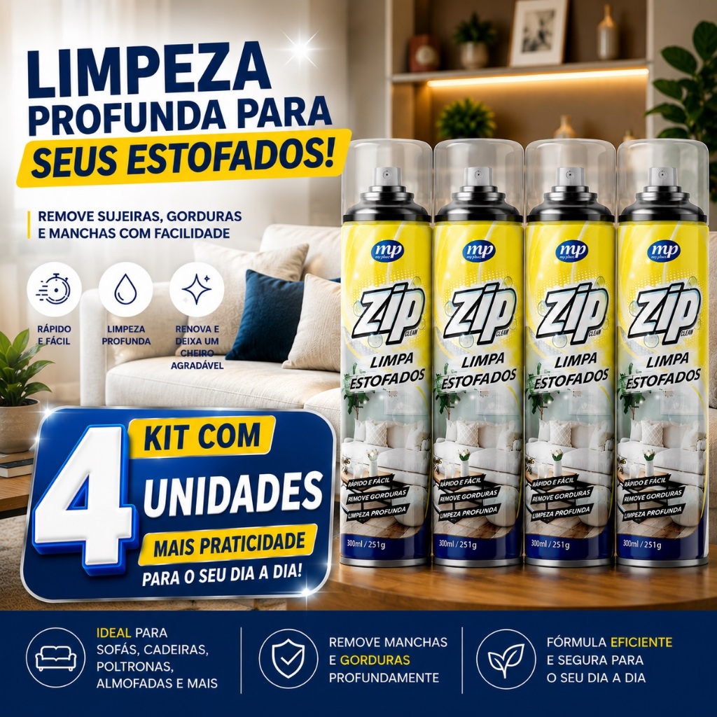 4UN Espuma Spray Limpa estofado a Seco Zip 300ml