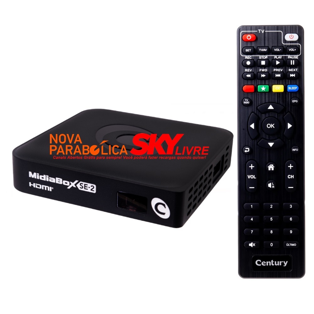 Receptor Nova Parabólica SKY Livre de Mensalidade Century SE2