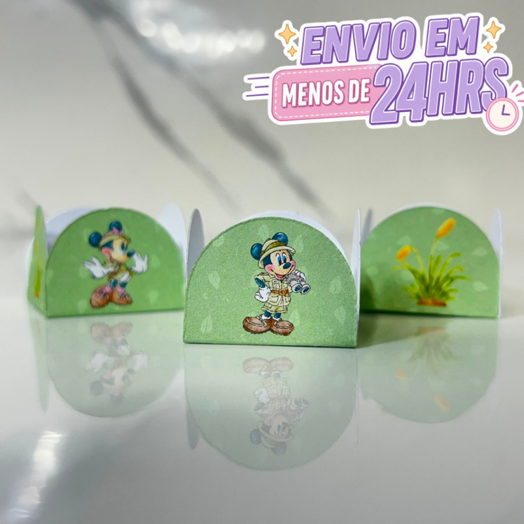 Forminhas Safari Mickey para Doces Personalizadas | Festa Infantil Lembrancinhas Aniversário 💜