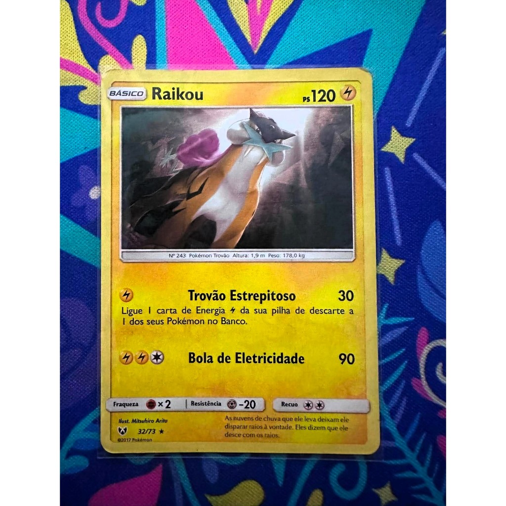 Carta Raikou Foil MP Coleção Lendas Luminescentes Pokemon TCG