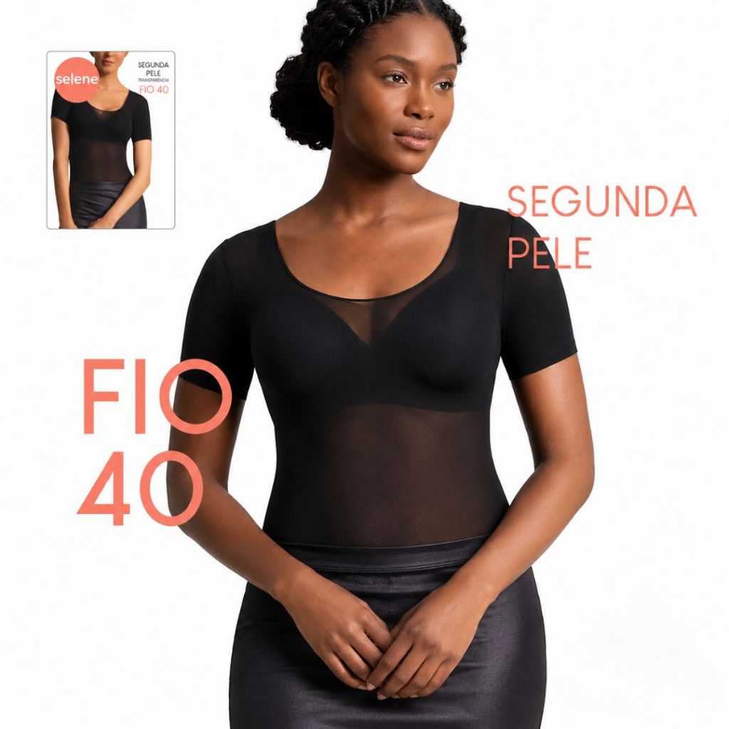 Camiseta Segunda Pele Manga Curta Fio 40 Selene