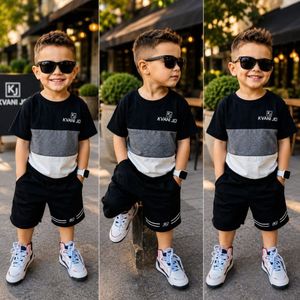 Conjunto Infantil Masculino De Verão - Bermuda + Camiseta Dry-Fit Veste 2 a 12 anos