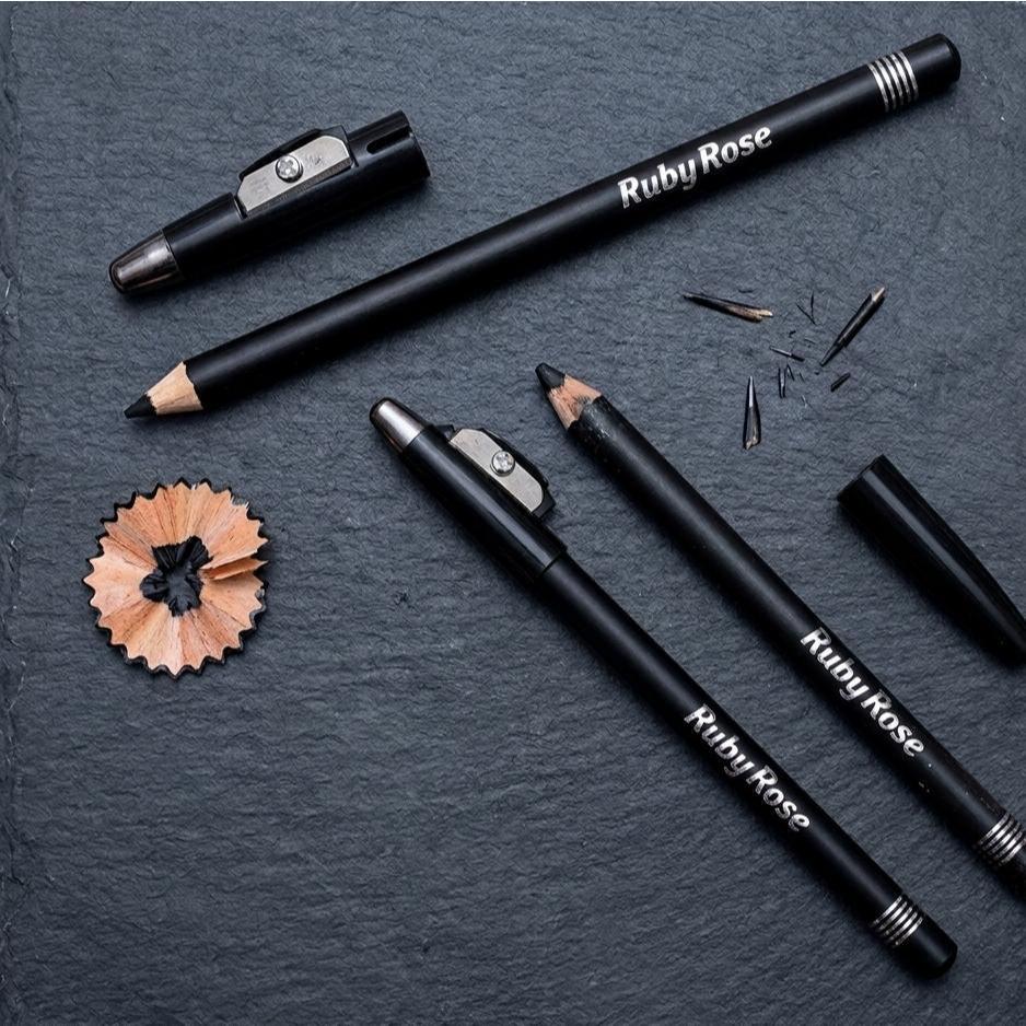 Lápis Delineador de Olhos com apontador Ruby Rose longa Duração Preto HB-091