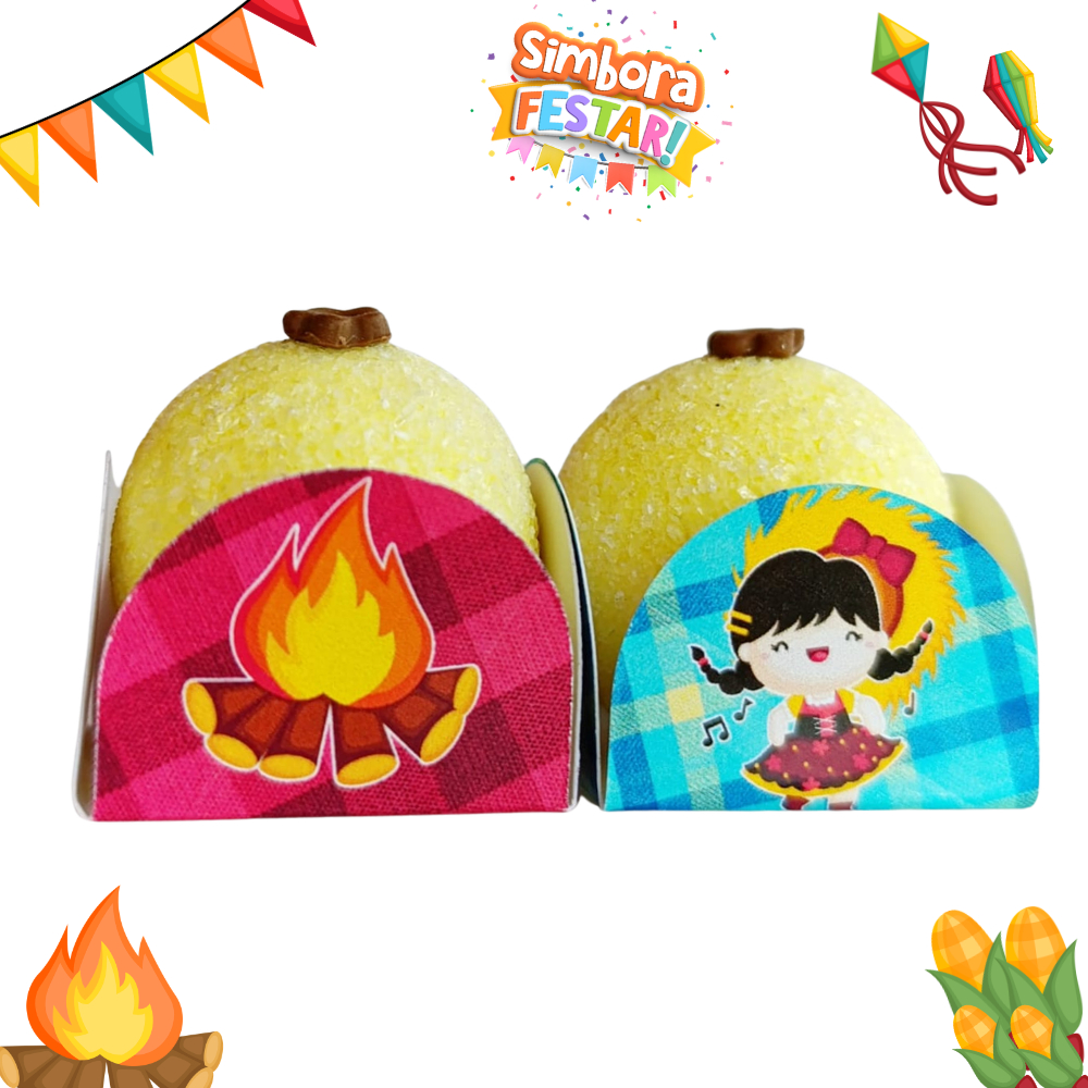 Forminhas para Doces Festa Junina Arraiá Personalizadas 4 Pétalas Brigadeiro Festa Aniversário Docinhos Lembrancinhas