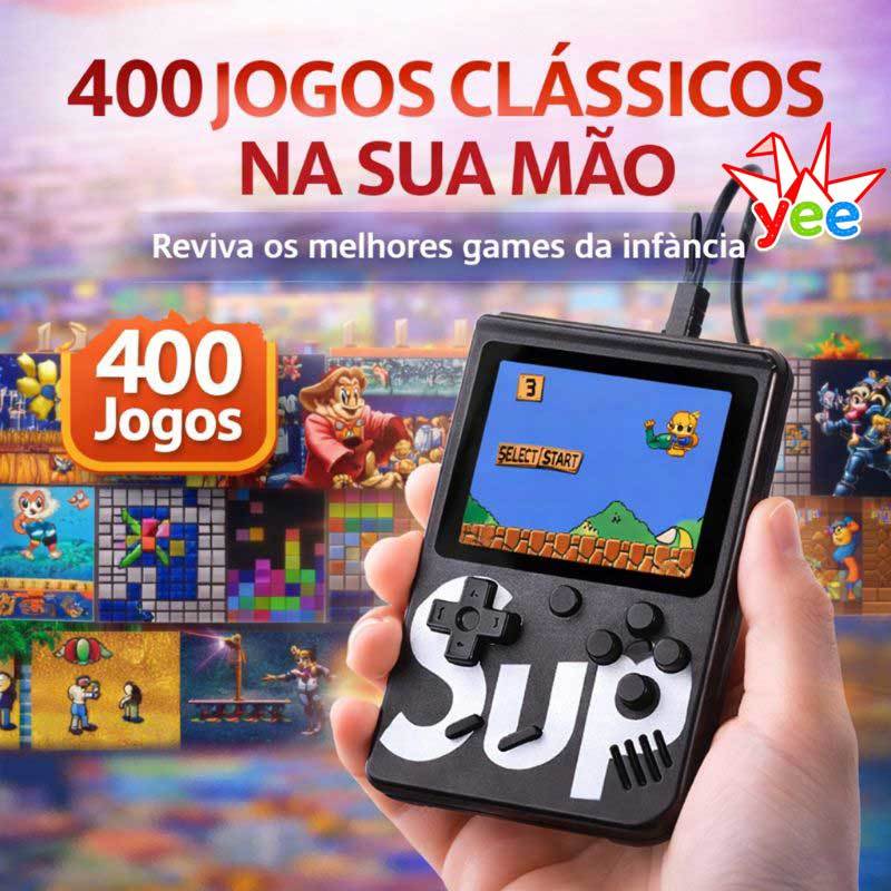 Mini Sup Game Retro 400 jogos Nintendo Vídeo Portátil Playstation infantil Presente