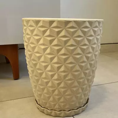 Vaso para decoração e plantas - polietileno diamante N1 COM PRATO COLETOR