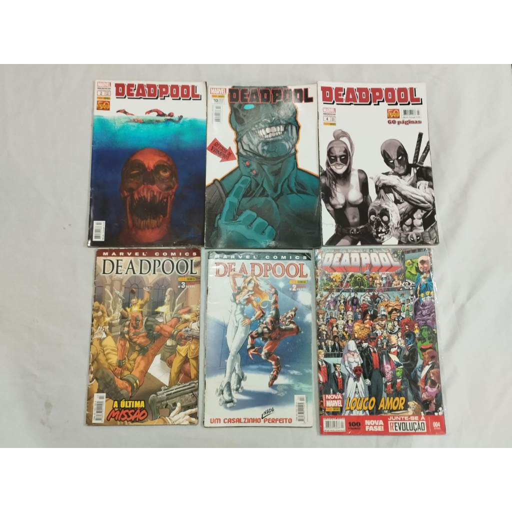 Kit com 3 revistas do Deadpool (Panini - Capa Canoa)