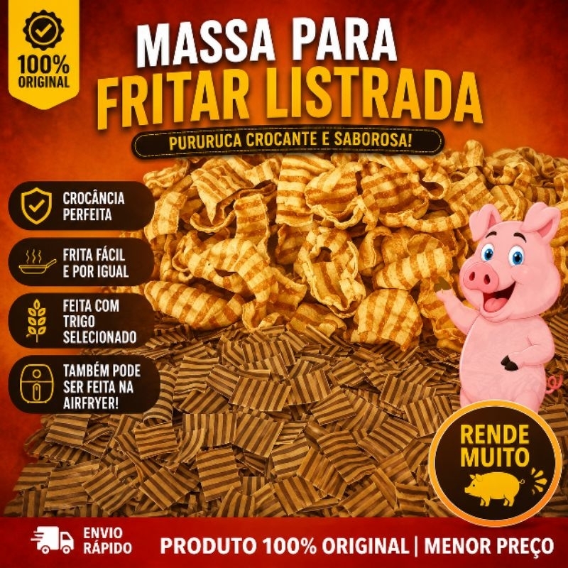 Pellet De Trigo Pururuca Tipo Bacon Para Fritar Pronto Em Segundos Rende Muito