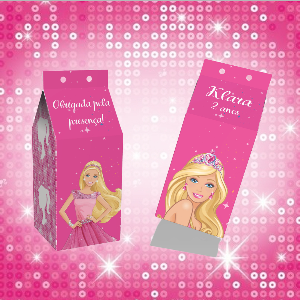 Caixinha MILK SURPERSA Lembrancinha Sacolinha Personalizada Barbie