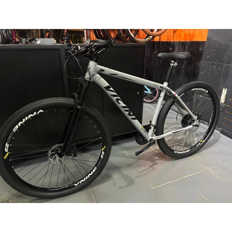 Bicicleta MTB Aro 29 Vicini Alumínio 21v Freio Hidráulico Shimano MT200 Suspensão com Trava