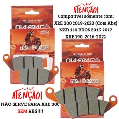 Kit Pastilhas Xre 190 Até 2024 / Xre 300 Abs 2019-2023 / Nxr 160 Bros 2015-2017 Diafrag (Cerâmica)