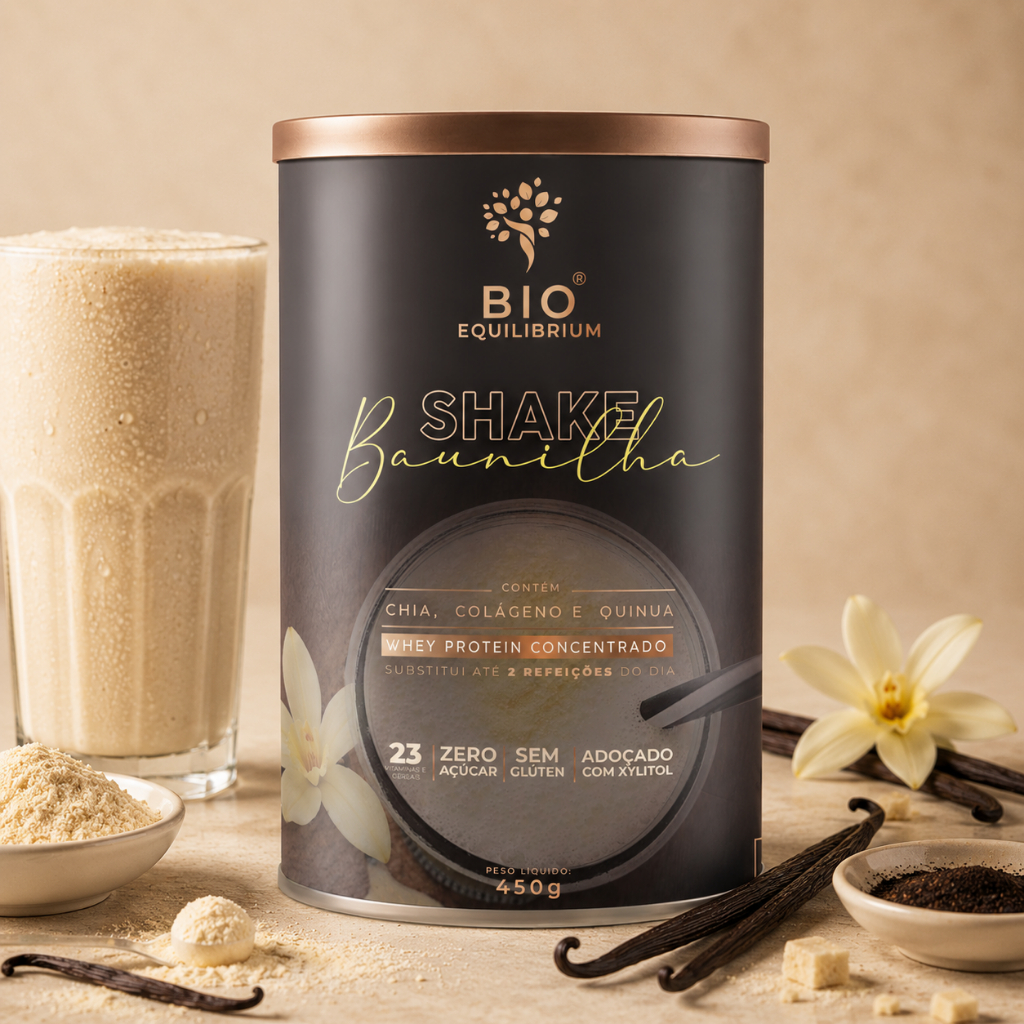Shake Baunilha Substituto de Refeição 450g | Nutrição Completa com 23 Vitaminas | 24g de Proteína | Bio Equilibrium