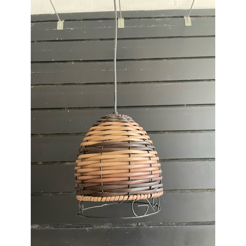 luminária rústica junco fibra pendente varanda área sala restaurantes casa de praia