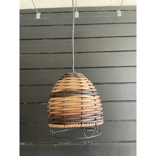luminária rústica junco fibra pendente varanda área sala restaurantes casa de praia