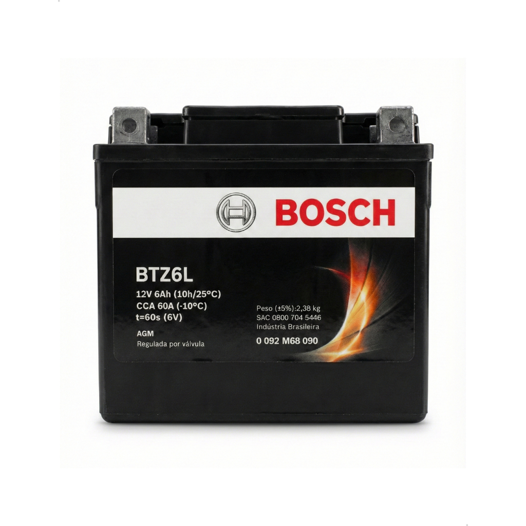 Bateria De Moto 12v 6ah Honda 125/150 Biz/fan/cg/bros/