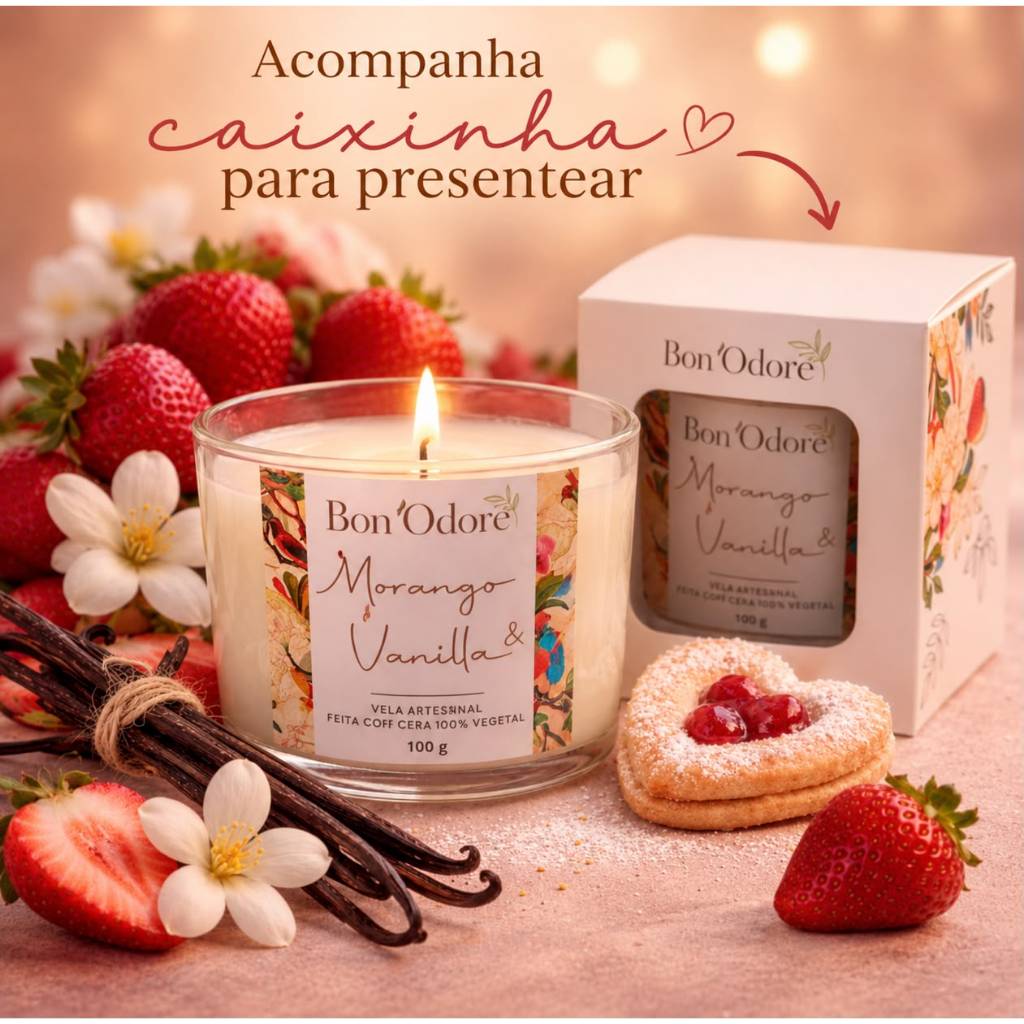 Vela Aromática Artesanal Bon’Odore 100g Cera de Coco