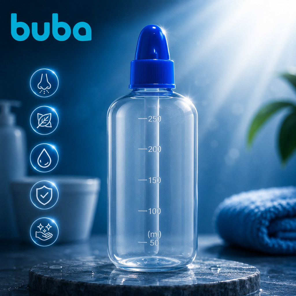 Lavador Nasal BUBA Infantil Adulto Lavagem Nasal Rinite Sinusite Descongestionante