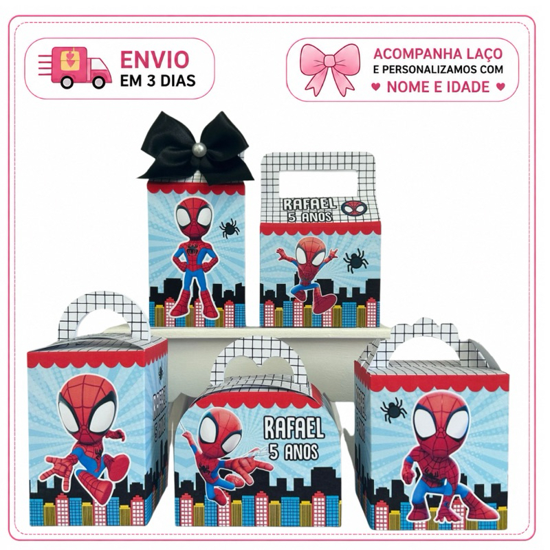 Kit Caixas Homem Aranha Spiderman Personalizada/ Lembrancinha de Festa /Aniversário