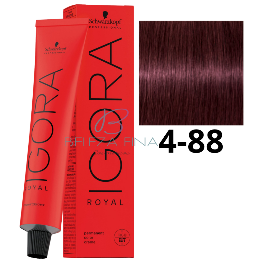 Coloração Schwarzkopf Igora Royal Tintura 4-88 60g CASTANHO MÉDIO VERMELHO EXTRA
