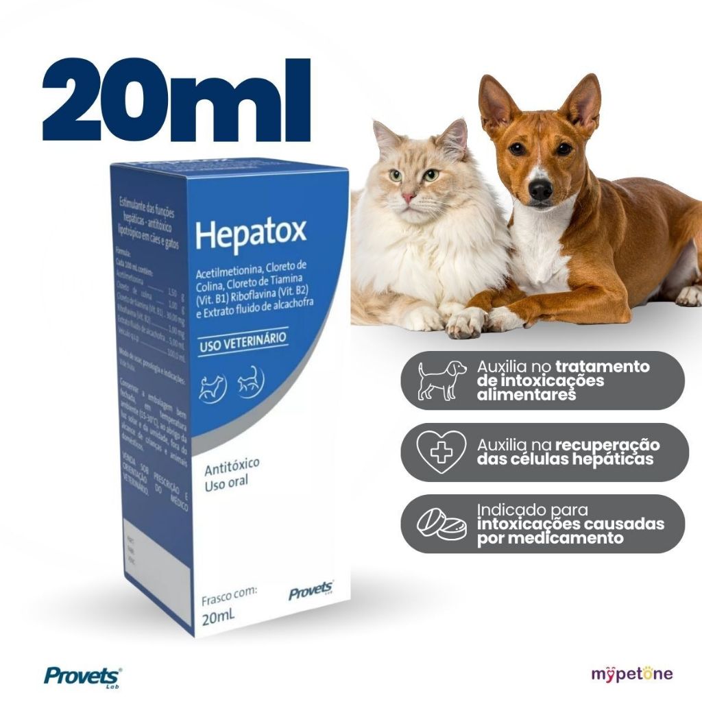 Hepatox Provets para Cães e Gatos - 20 mL
