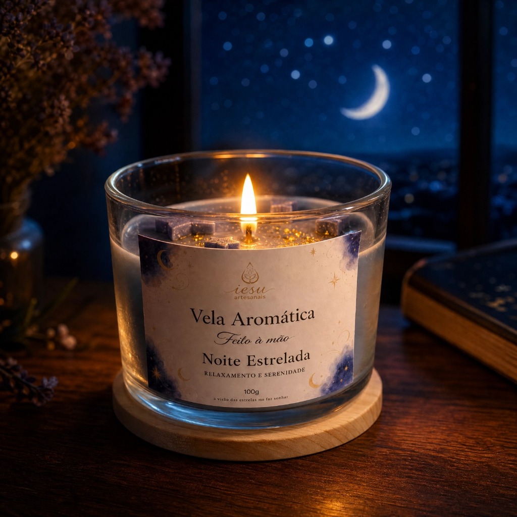 Vela Aromática Noite Estrelada 100g | Artesanal Decorativo