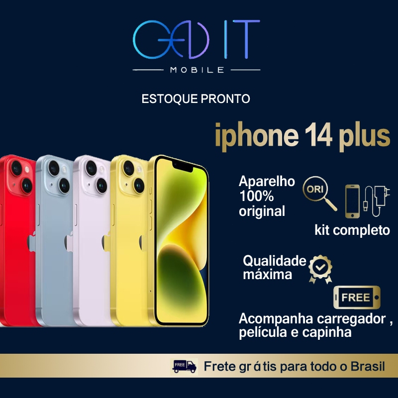 Apple iPhone 14 Plus 128GB 100% Original Tela Grande, Bateria Longa