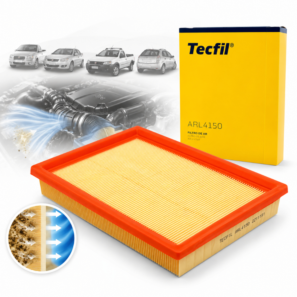 Filtro de Ar Tecfil ARL4150 Palio Siena Strada Idea Fire Fiat Alta Filtragem
