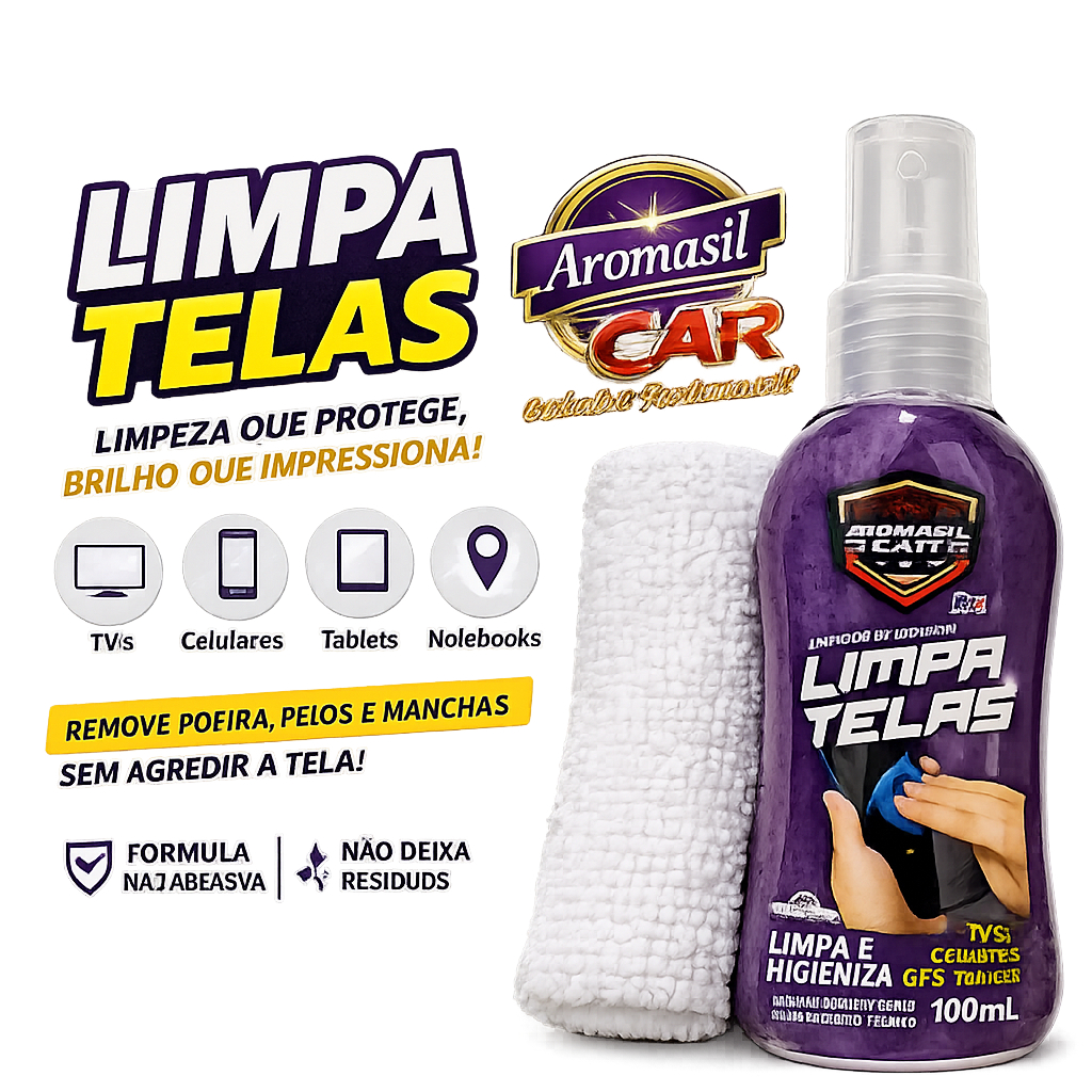 Kit Limpa Telas 100ml TV Computador Monitor Tablet Celular Limpeza Facil Cel
