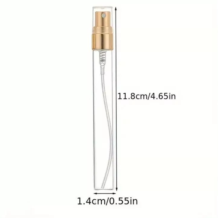 Atacado 50 ou 25 - Provadores de Perfume 10ml Vidro Flaconete Spray Recarregável Amostra Perfume