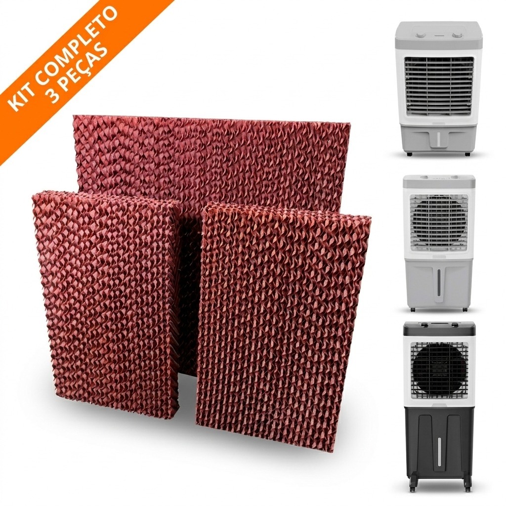 Conjunto Filtro placa evaporativo Colmeia Climatizador Ventisol Clin 35/60/80 litros