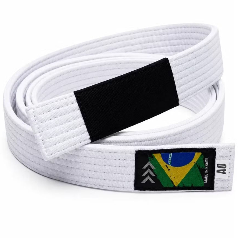 Faixa Jiu Jitsu Reforçada 100% Algodão 6 Costuras Ponta Graduação Treino Competição Infantil Adulto